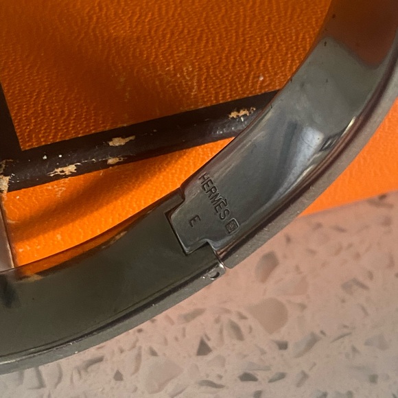 HERMES CLIC CLAC BANGLE SMALLEST SIZE GREEN WHIT PALLADIUM - Picture 7 of 7